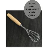 Mikasso Bambu Saplı Paslanmaz Çelik Tel Çırpıcı 29CM Çelik