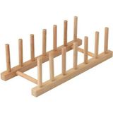 Mikasso Bambu Tabaklık - Tabak Standı - Tencere Kapağı Düzenleyici Raf Bambu 28 x 13 Kahverengi Cn