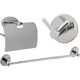 Mikasso Banyo 3 Lü Set Bornozluk, Uzun Havluluk, Geniş Wc Kağıtlık Gümüş - Çok Renkli