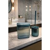 Mikasso Banyo Çöp Kovası ve Wc Fırçası Seti | Modern ve Şık Banyo Aksesuarları 2li Set Plastik Mavi - Çok Renkli