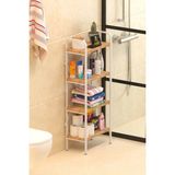Mikasso Banyo Düzenleyici Banyo Dolabı Çok Amaçlı Dolap 4 Katlı Metal Banyo Düzenleyici 100X40X21CM Metal Be - Çok Renkli