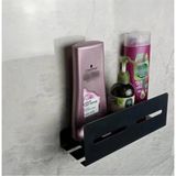 Mikasso Banyo Düzenleyici Şampuanlık Duş Rafı Vidalı Mat Siyah Metal Kapaksız Siyah - Çok Renkli