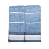 Mikasso Banyo Havlusu 2 Li ,mavi , Çizgili 1. Kalite Kadife Mavi - Çok Renkli
