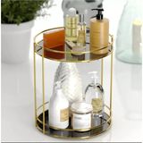 Mikasso Banyo Kozmetik Takı Düzenleyici Çok Amaçlı Organizer 2 Katlı Servis Sunum Tepsisi Ikramlık Metal Alt