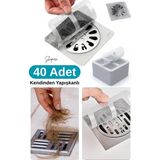 Mikasso Banyo Lavoba Gider Filtresi - 40 Adet Haşere Böcek Önleyici Gider Kapağı Pislik Bandı - Çok Renkli