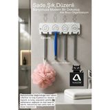 Mikasso Banyo Lif Askılığı Permatik Tutucu Jilet Askılığı Aile Tipi Duvar Organizeri Banyo Düzenleyici Plast - Çok Renkli