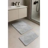 Mikasso Banyo Paspas Seti 2'li Gri Yumuşak Kaymaz Taban Yıkanabilir Leke Tutmaz 60X100-40X60 Polyester Gri - Çok Renkli