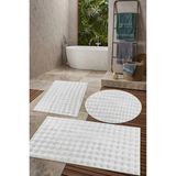 Mikasso Banyo Paspası Beyaz Kaymaz Taban Peluş Bubble 50X50 cm Polyester Çok Renkli