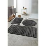 Mikasso Banyo Paspası Koyu Gri Gri Kaymaz Taban Peluş Bubble 50X50 cm Polyester Çok Renkli