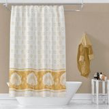 Mikasso Banyo Perdesi 1X100X200 Tek Kanat Duş Perdesi Halka Hediyeli Duşakabin Perdesi 4910 Beyaz Beyaz - Çok Renkli