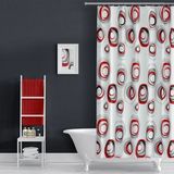 Mikasso Banyo Perdesi 1X110X200 Tek Kanat Duş Perdesi Halka Hediyeli Duşakabin Perdesi 4954 Karma Çok Renkli