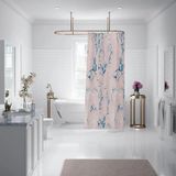 Mikasso Banyo Perdesi 1X120X200 Tek Kanat Duş Perdesi Halka Hediyeli 2110 Bej - Çok Renkli