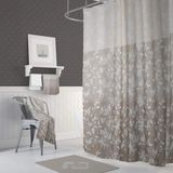 Mikasso Banyo Perdesi 1X120X200 Tek Kanat Duş Perdesi Halka Hediyeli 4247 Bej - Çok Renkli