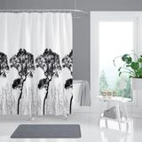 Mikasso Banyo Perdesi 1X120X200 Tek Kanat Duş Perdesi Halka Hediyeli Duşakabin Perdesi 3391 Beyaz - Çok Renkli