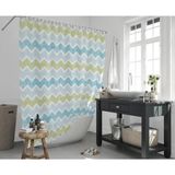 Mikasso Banyo Perdesi 1X180X200 Tek Kanat Duş Perdesi Halka Hediyeli Duşakabin Perdesi 3588 Bej - Çok Renkli