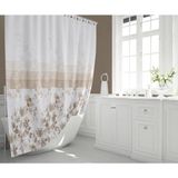 Mikasso Banyo Perdesi 1X180X200 Tek Kanat Duş Perdesi Halka Hediyeli Duşakabin Perdesi 4131 Turuncu - Çok Renkli