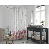 Mikasso Banyo Perdesi 1X180X200 Tek Kanat Duş Perdesi Halka Hediyeli Duşakabin Perdesi 7017 Bej - Çok Renkli