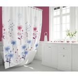 Mikasso Banyo Perdesi 1X180X200 Tek Kanat Duş Perdesi Halka Hediyeli Duşakabin Perdesi 8747 Turuncu - Çok Renkli