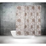 Mikasso Banyo Perdesi 2X120X200 Çift Kanat Duş Perdesi Halka Hediyeli Duşakabin Perdesi 2345 Beyaz - Çok Renkli
