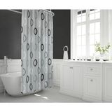 Mikasso Banyo Perdesi 2X120X200 Çift Kanat Duş Perdesi Halka Hediyeli Duşakabin Perdesi 5033 Gri Beyaz - Çok Renkli
