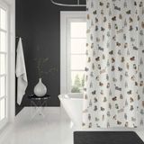 Mikasso Banyo Perdesi 2X120X200 Çift Kanat Duş Perdesi Halka Hediyeli Duşakabin Perdesi 7183 Çok Renkli
