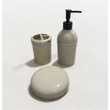 Mikasso Banyo Seti 3lü Mika Plastik Bej - Çok Renkli