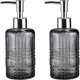 Mikasso Banyo Seti Cam Sivi Sabunluk 2 Adet,kristal Desenli Gri 300ML 6,8X17,6CM Belirtilmemiş Çok Renkli