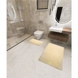 Mikasso Banyo Takımı Küçük Boy 2'li 80X50 50X40 Polyester Kalın (12 mm +) Kahverengi - Çok Renkli