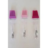 Mikasso Barones Silikon Yumurta Fırçası 22 cm Açık Pembe-Fuşya-Lila 3 Lü Set Silikon
