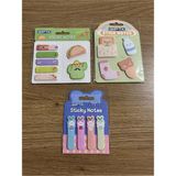 Mikasso Baskılı Desenli Yapışkanlı Notlar Karışık Ölçü 3 Takım ( Postit ) Set 4 Yapışkanlı Not Kağıdı - Çok Renkli