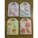 Mikasso Baskılı Desenli Yapışkanlı Notlar Karışık Ölçü 4 Takım ( Postit ) Set 6 Yapışkanlı Not Kağıdı - Çok Renkli