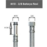 Mikasso Batarya Bağlantı Hortumu Flexi Uzun Pimli 8 cm M10*3/8 50 cm
