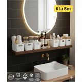 Mikasso Bath 6 Adet Banyo Düzenleyici Organizer Beyaz Renk Plastik Çok Amaçlı Dolap Düzenleyici Plastik 25 x