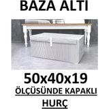 Mikasso Baza ve Çekyat Tipi Hurç 50*40*19 Baza Altı Hurç Çok Amaçlı Kutu Hurç Pamuklu Gri Tr