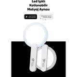 Mikasso Beauty Pro LED Işıklı Saplı Makyaj Aynası - Şarj Edilebilir Uzun Ömürlü Kullanım Poliüretan Beyaz - Çok Renkli