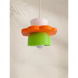 Mikasso Bebek / Çocuk Odası Papatya Tavan Lambası, 3 Parçalı Renkli Avize Plastik 1 E27 Turuncu Bebek / Çocu - Çok Renkli