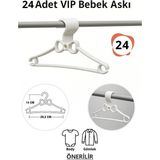 Mikasso Bebek Elbise Askısı 24 Adet Fiyonk Plastik Beyaz Bebek Kıyafet Askısı Vıp Plastik Beyaz Tr
