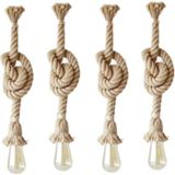 Mikasso Bej 24 mm Tekli Sarkıt Jüt Halat Avize, 120 Cm, 3 Adet, Şık ve Doğal Dekor. Hasır 1 E27 Çok Renkli S
