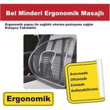 Mikasso Bel Arkası Masajlı Sırtlık Ortopedik Siyah Suni Deri Siyah - Çok Renkli