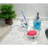 Mikasso Benekli Desen 3 Lü Banyo Seti Akrilik Akrilik Beyaz - Çok Renkli
