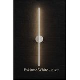Mikasso Betül Modern Dekoratif LED Duvar Aplik 70 cm Günışığı Beyaz * 1 Adet ( Pilli ) Alüminyum Beyaz - Çok Renkli
