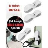 Mikasso Beyaz 8 Adet Kablo Düzenleme Sarma Aparatı Airfryer Mutfak Banyo Tezgah Organizer