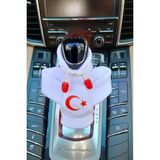 Mikasso Beyaz Ay Yıldız Türk Bayragı Polar Vites Kılıfı Araç Aksesuarı Kapşonlu Vites Poları Sweatshirt - Çok Renkli