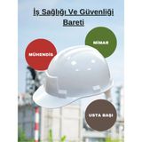 Mikasso Beyaz Baret Mühendis Mimar Saha Elemanı Endüstriyel Profesyonel Iş Güvenliği Uzmanı Enseden Ayarlı B