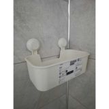 Mikasso Beyaz Duş Sepeti Kare Banyo Raf Vantuzlu Banyo Rafı 28X17X17 Plastik Beyaz - Çok Renkli