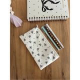 Mikasso Beyaz Fiyonk Kurdele Desen Dikdörtgen Kalem Kutusu Kalemlik Astarlıdır Yıkanabilir 21-11CM Tekstil B - Çok Renkli