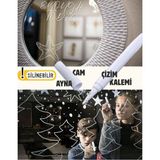 Mikasso Beyaz Keçeli Kalem Yağlı Bazlı Silinebilir Marker Kalem Ayna Süsü Ayna Cam ve Metal Yüzeyler Beyaz - Çok Renkli