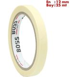 Mikasso Beyaz Renkli Maskeleme Boya Bandı Kağıt Bant En:12 mm Boy:25 mt