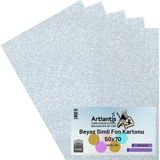 Mikasso Beyaz Simli Karton 50X70 5 Adet Simli Karton Beyaz 5 Adet 50*70 - Çok Renkli