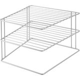 Mikasso Beyaz Tabaklık Köşe Rafı (-M604002) Metal Beyaz Tr